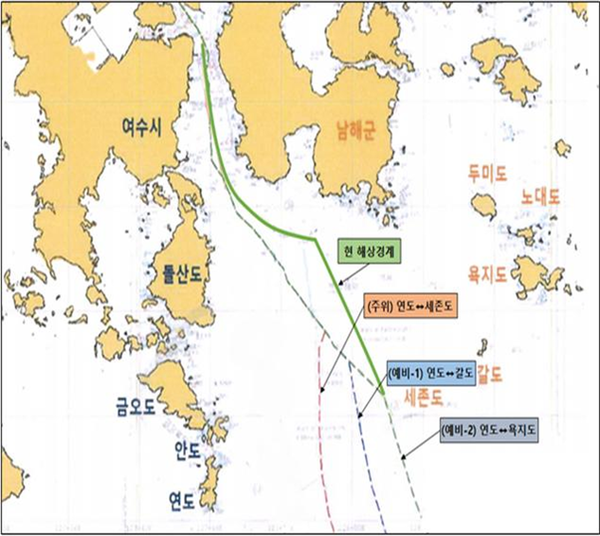 전남-경남 해상경계 지도.